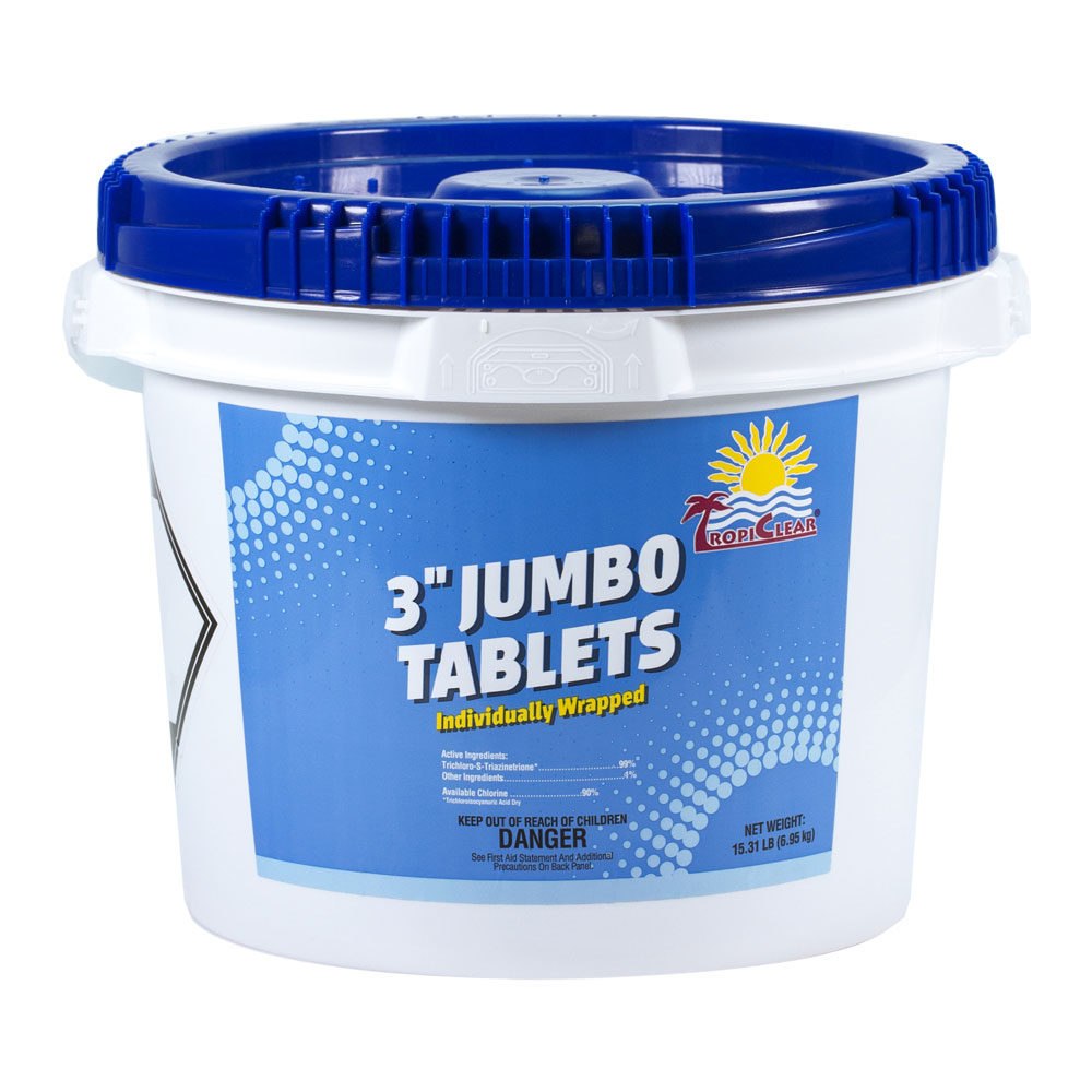 TropiClear 3" Jumbol Tablets Individually Wrapped 15.31 LB bucket