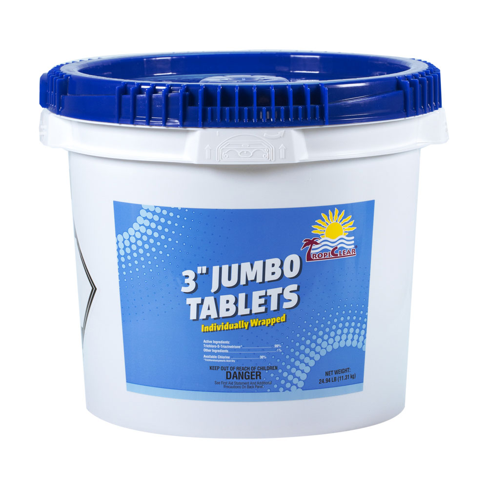 TropiClear 3" Jumbo Tablets Individually Wrapped 24.94 LB bucket